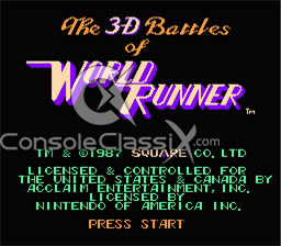 3-D World Runner NES Screenshot Screenshot 1