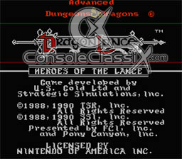 AD&D Heroes of the Lance NES Screenshot 1