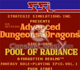 AD&D Pool Of Radiance NES Screenshot 1