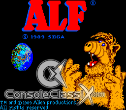 ALF Master System Screenshot Screenshot 1