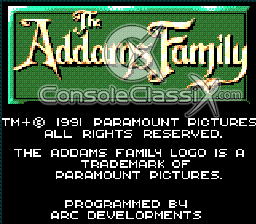 Addams Family Sega GameGear Screenshot 1