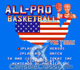 All Pro Basketball NES Screenshot 1