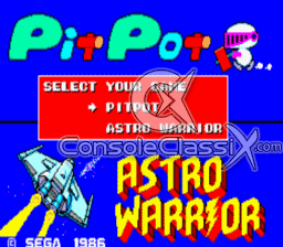 Astro Warrior / Pit Pot Master System Screenshot 1