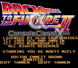 Back to the Future Part 2 Master System Screenshot Screenshot 1