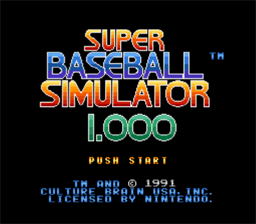 Super Baseball Simulator 1.000 SNES Screenshot 1