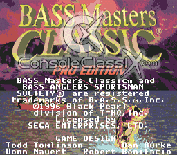 Bass Masters Classic Pro Edition Genesis Screenshot 1