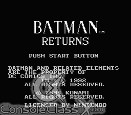Batman Returns NES Screenshot Screenshot 1