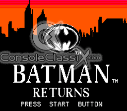 Batman Returns Master System Screenshot 1