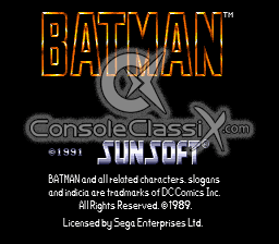 Batman The Video Game Genesis Screenshot Screenshot 1