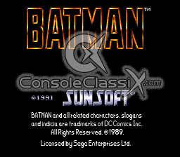 Batman The Video Game Genesis Screenshot 1