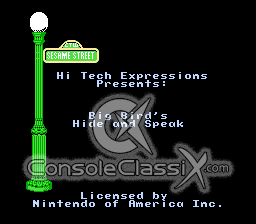 Big Bird's Hide and Speak NES Screenshot 1