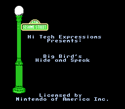 Big Bird's Hide and Speak NES Screenshot 1