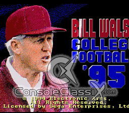 Bill Walsh College Football 95 Genesis Screenshot 1