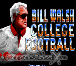 Bill Walsh College Football Genesis Screenshot 1