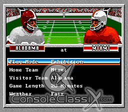 Bill Walsh College Football Genesis Screenshot 2