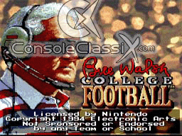 Bill Walsh College Football SNES Screenshot 1