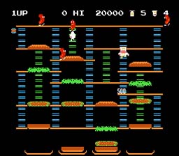 Burger Time NES Screenshot 2