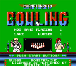Championship Bowling NES Screenshot Screenshot 1