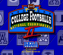 College Football's National Championship 2 Genesis Screenshot Screenshot 1