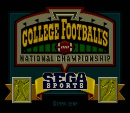 College Football's National Championship Genesis Screenshot Screenshot 1