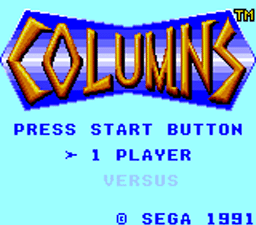 Columns Sega GameGear Screenshot 1