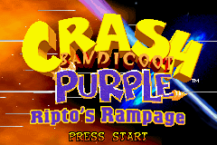 Crash Bandigoot Purple Ripto's Rampage GBA Screenshot Screenshot 1