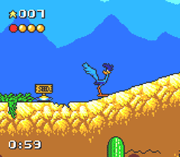 Desert Speedtrap Starring Road Runner and Wile E. Coyote Gamegear Screenshot 2