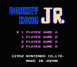 Donkey Kong Jr. NES Screenshot Screenshot 1