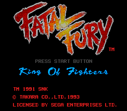 Fatal Fury Sega Genesis Screenshot 1