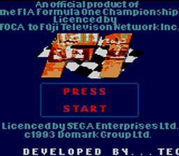 Formula One Gamegear Screenshot Screenshot 1
