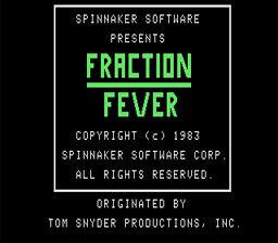 Fraction Fever Colecovision Screenshot 1