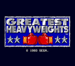 Greatest Heavyweights Genesis Screenshot Screenshot 1