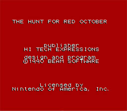 Hunt For Red October NES Screenshot Screenshot 1