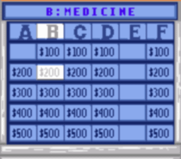 Jeopardy! Gamegear Screenshot 2
