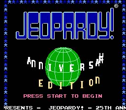 Jeopardy 25th Anniversary Edition NES Screenshot 1