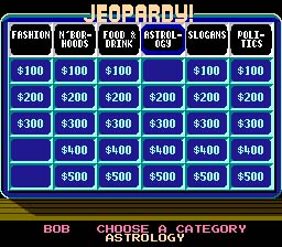 Jeopardy 25th Anniversary Edition NES Screenshot 2