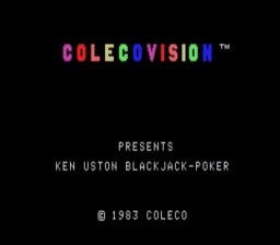 Ken Uston Blackjack /  Poker Colecovision Screenshot Screenshot 1