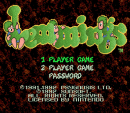 Lemmings Super Nintendo Screenshot 1