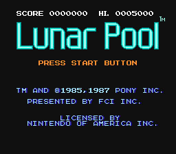 Lunar Pool NES Screenshot Screenshot 1