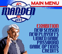 Madden NFL 2001 Gameboy/Gameboy Color Screenshot 1