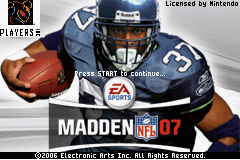 Madden NFL 2007 screen shot 1 1