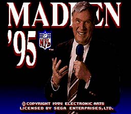 Madden NFL 95 screen shot 1 1