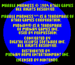 Marble Madness Gameboy/Gameboy Color Screenshot 1