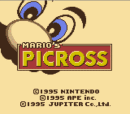 Mario's Picross Gameboy Screenshot Screenshot 1