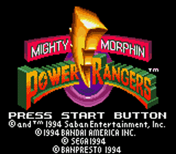 Mighty Morphin Power Rangers Sega GameGear Screenshot 1