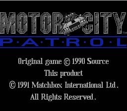 Motor City Patrol NES Screenshot Screenshot 1