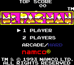Ms. Pac-Man Sega GameGear Screenshot 1