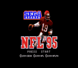 NFL 95 Gamegear Screenshot Screenshot 1