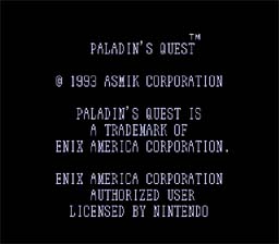 Paladin's Quest SNES Screenshot 1