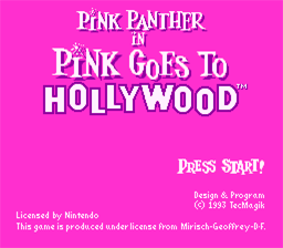 Pink Goes to Hollywood SNES Screenshot Screenshot 1